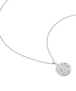 Astrid & Miyu Sagittarius Zodiac Pendant Necklace In Silver Zodiac Necklaces