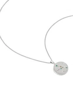 Astrid & Miyu Zodiac Necklaces Taurus Zodiac Pendant Necklace In Silver