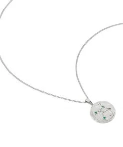 Astrid & Miyu Virgo Zodiac Pendant Necklace In Silver
