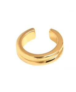 Astrid & Miyu Ripple Ear Cuff In Gold