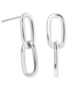 Astrid & Miyu Sale Chain Link Studs In Silver