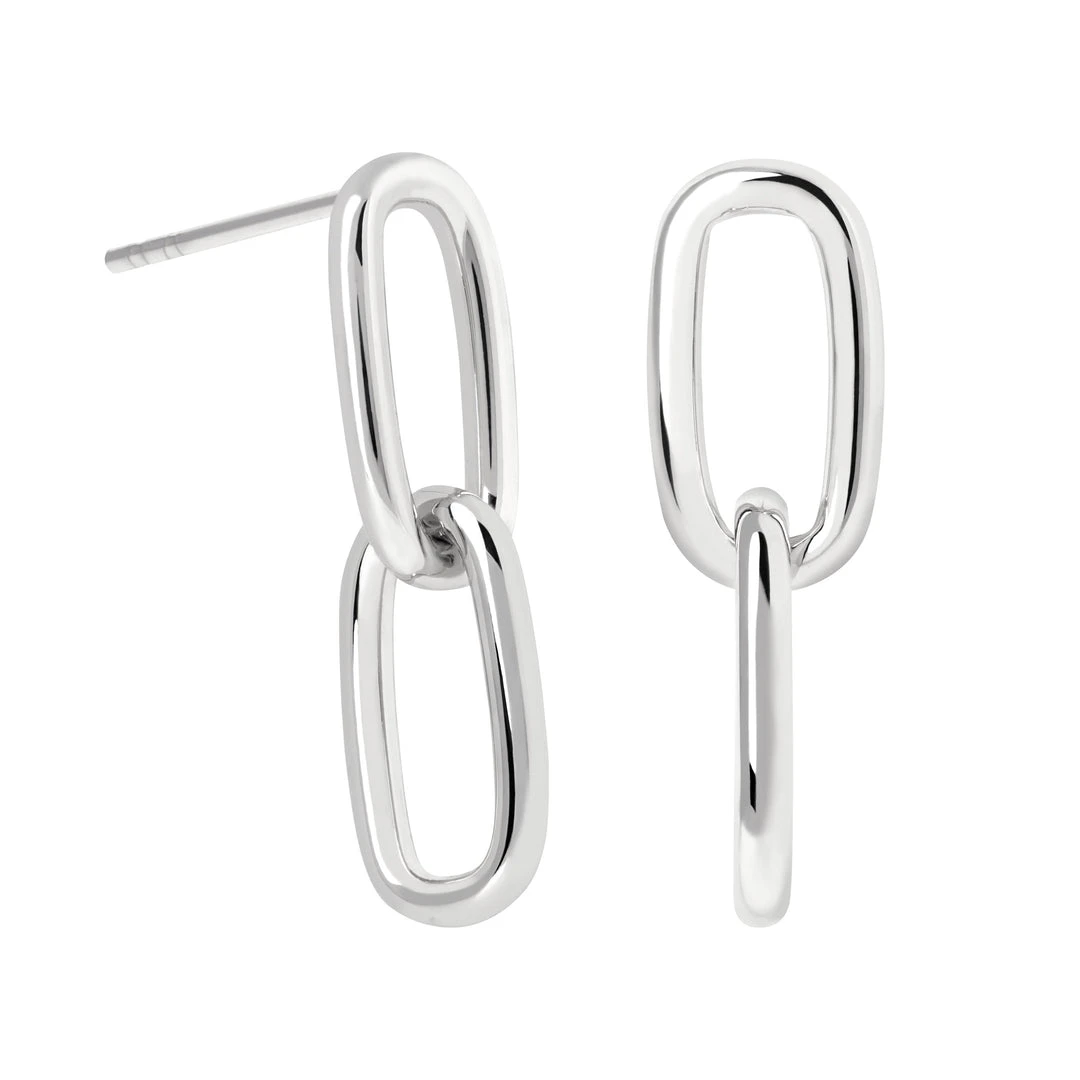 Astrid & Miyu Sale Chain Link Studs In Silver 3 Astrid & Miyu Sale Chain Link Studs In Silver