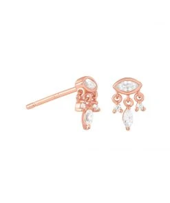 Astrid & Miyu Sale Elysian Stud Earrings In Rose Gold