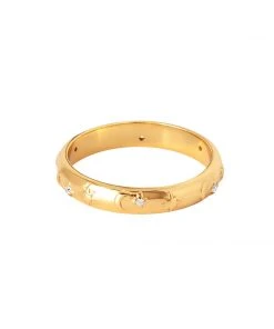 Astrid & Miyu Celestial Band Ring In Gold