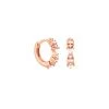 Astrid & Miyu Trilliant Crystal Huggies In Rose Gold