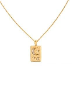 Astrid & Miyu Celestial Pendant Necklace In Gold