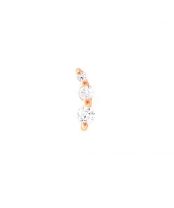 Astrid & Miyu Glimmer Crystal Barbell In Rose Gold