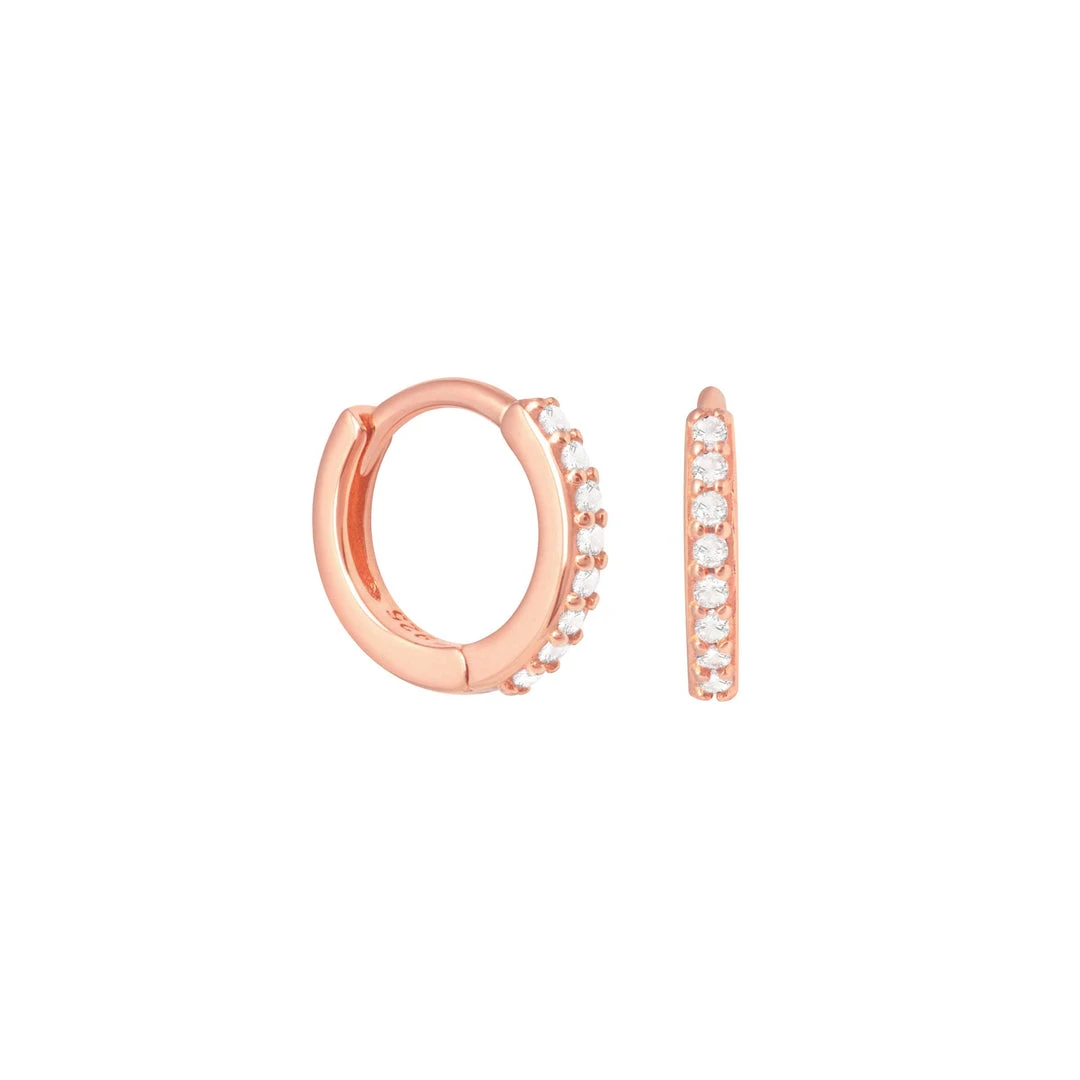 Astridandmiyu April Birthstone Huggies In Rose Gold With Clear CZ Birthstone Earrings 3 Astridandmiyu April Birthstone Huggies In Rose Gold With Clear CZ Birthstone Earrings