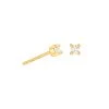 Astridandmiyu April Birthstone Stud Earrings In Gold With Clear CZ