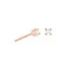 Astridandmiyu Birthstone Earrings April Birthstone Stud Earrings In Rose Gold With Clear CZ