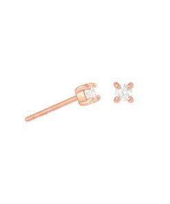 Astridandmiyu Crystal Stud Earrings In Rose Gold