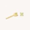 Astrid & Miyu August Birthstone Stud Earrings In Gold With Peridot CZ 2 Astrid & Miyu August Birthstone Stud Earrings In Gold With Peridot CZ