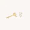 Astridandmiyu Baguette Crystal Stud Earrings In Gold 1 Astridandmiyu Baguette Crystal Stud Earrings In Gold