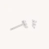 Astridandmiyu Baguette Crystal Stud Earrings In Silver 2 Astridandmiyu Baguette Crystal Stud Earrings In Silver