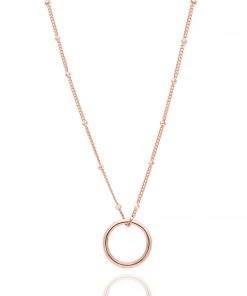 Astridandmiyu Basic Halo Pendant Necklace In Rose Gold