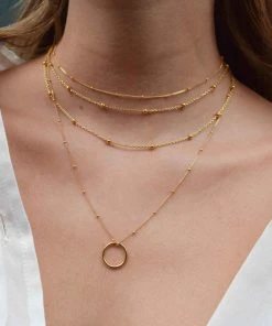 Astrid & Miyu Necklaces Essential Bold Beaded Choker In Gold