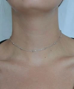 Astrid & Miyu Necklaces Essential Bold Beaded Choker In Silver