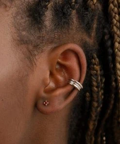 Astrid & Miyu Birthstone Earrings January Birthstone Stud Earrings In Silver With Garnet CZ