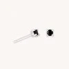 Astrid & Miyu Sale Black Crystal Stud Earrings In Silver