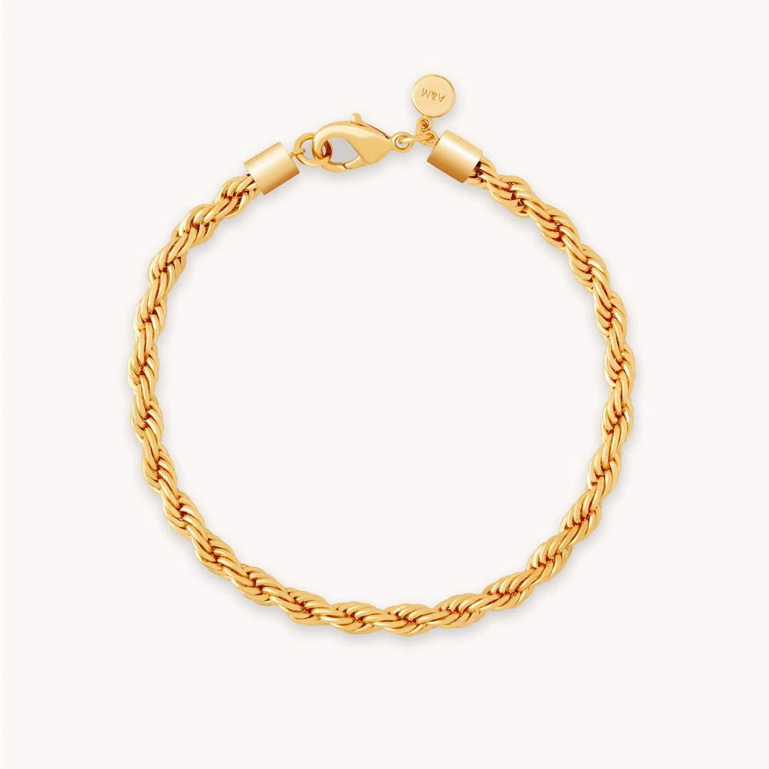 Astrid & Miyu Bracelets Rope Bold Chain Bracelet In Gold 3 Astrid & Miyu Bracelets Rope Bold Chain Bracelet In Gold