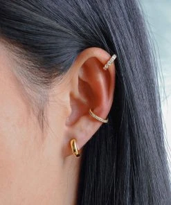 Astrid & Miyu Crystal Ear Cuff In Gold Earrings 13 Astrid & Miyu Crystal Ear Cuff In Gold Earrings