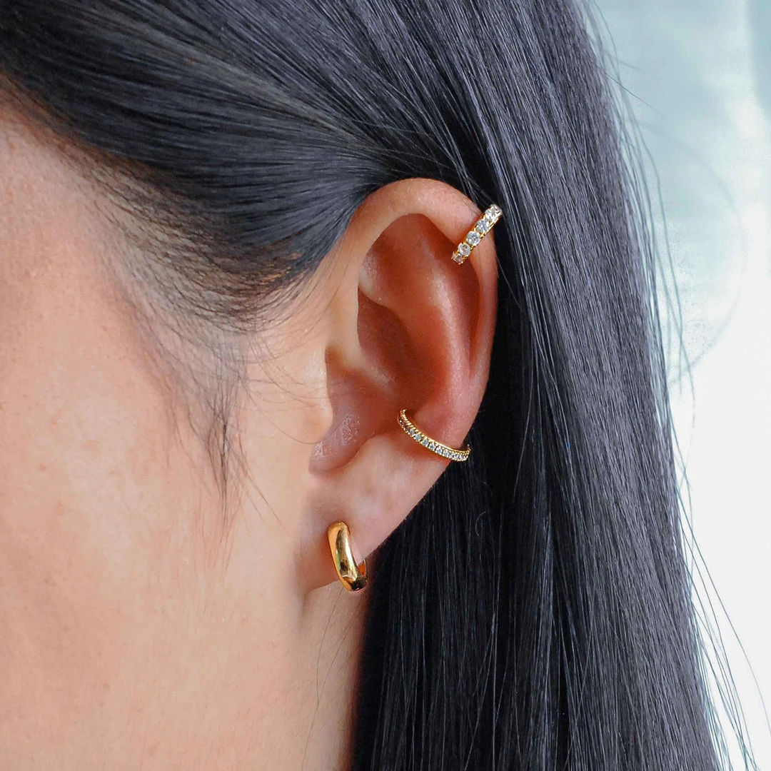 Astrid & Miyu Crystal Ear Cuff In Gold Earrings 7 Astrid & Miyu Crystal Ear Cuff In Gold Earrings