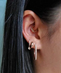 Astrid & Miyu Earrings Bold Huggies In Rose Gold 10 Astrid & Miyu Earrings Bold Huggies In Rose Gold