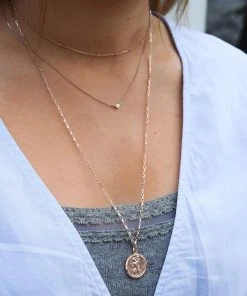 Astridandmiyu Boyfriend Medallion Necklace In Rose Gold