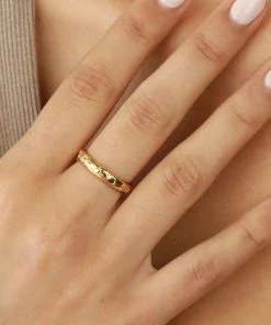 Astrid & Miyu Celestial Band Ring In Gold