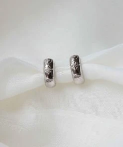 Astrid & Miyu Sale Celestial Huggies In Silver 10 Astrid & Miyu Sale Celestial Huggies In Silver