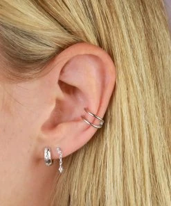 Astrid & Miyu Sale Celestial Huggies In Silver 11 Astrid & Miyu Sale Celestial Huggies In Silver