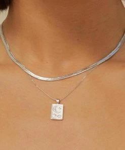 Astrid & Miyu Celestial Pendant Necklace In Silver