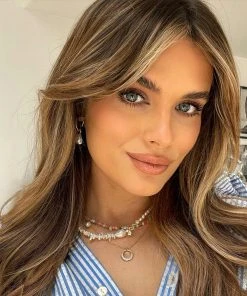 Astrid & Miyu Serenity Pearl Beaded T-Bar Necklace In Gold 23 Astrid & Miyu Serenity Pearl Beaded T-Bar Necklace In Gold