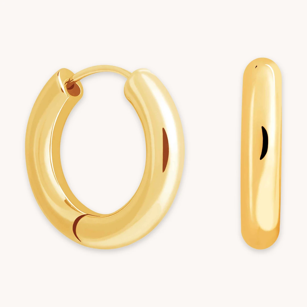 Astrid & Miyu Chunky Hoops In Gold 3 Astrid & Miyu Chunky Hoops In Gold