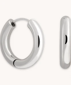 Astrid & Miyu Chunky Hoops In Silver Earrings