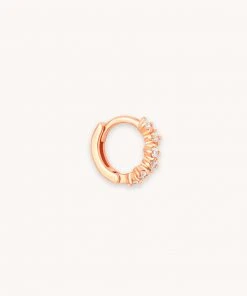 Astrid & Miyu Cluster Hoop 6.5mm In Rose Gold Earrings