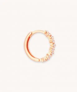 Astrid & Miyu Cluster Hoop 11.5mm In Rose Gold Earrings