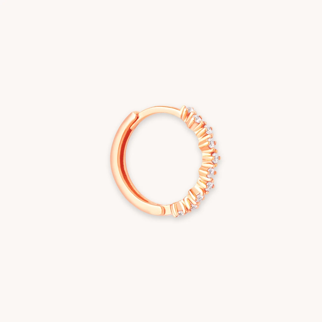 Astrid & Miyu Cluster Hoop 11.5mm In Rose Gold Earrings 3 Astrid & Miyu Cluster Hoop 11.5mm In Rose Gold Earrings