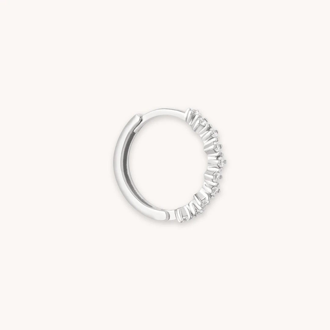Astrid & Miyu Cluster Hoop 11.5mm In Silver Earrings 3 Astrid & Miyu Cluster Hoop 11.5mm In Silver Earrings