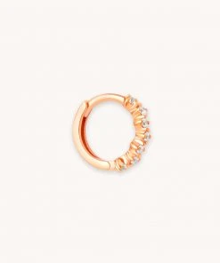 Astrid & Miyu Earrings Cluster Hoop 8mm In Rose Gold
