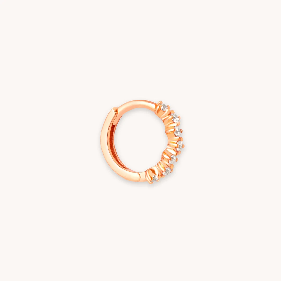 Astrid & Miyu Earrings Cluster Hoop 8mm In Rose Gold 3 Astrid & Miyu Earrings Cluster Hoop 8mm In Rose Gold