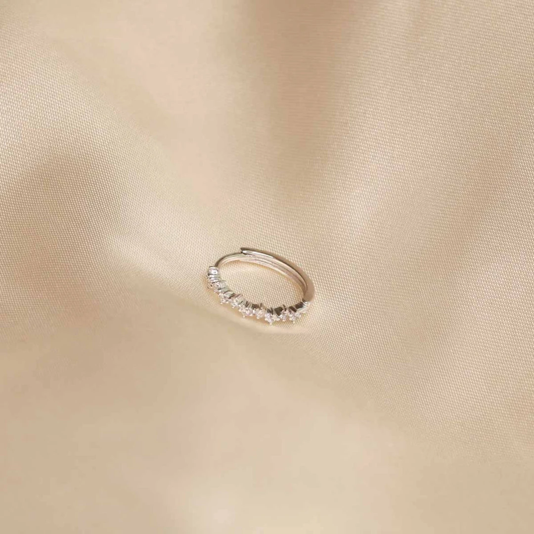 Astrid & Miyu Cluster Hoop 11.5mm In Silver Earrings 5 Astrid & Miyu Cluster Hoop 11.5mm In Silver Earrings