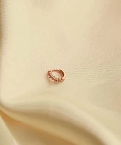 Astrid & Miyu Cluster Hoop 6.5mm In Rose Gold Earrings