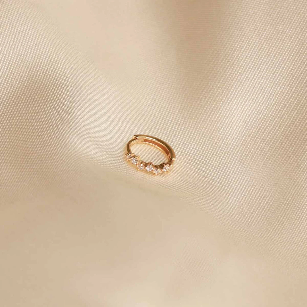 Astrid & Miyu Best Sellers Cluster Hoop 8mm In Gold 5 Astrid & Miyu Best Sellers Cluster Hoop 8mm In Gold