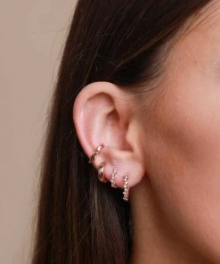 Astrid & Miyu Earrings Cluster Hoop 8mm In Rose Gold 12 Astrid & Miyu Earrings Cluster Hoop 8mm In Rose Gold