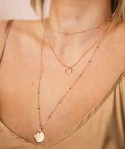 Astridandmiyu Basic Halo Pendant Necklace In Rose Gold