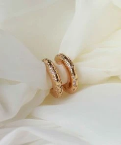 Astrid & Miyu Cosmic Dome Hoops In Gold Best Sellers