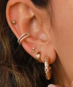 Astrid & Miyu Cosmic Dome Hoops In Gold Best Sellers