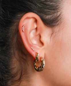 Astrid & Miyu Cosmic Dome Hoops In Gold Best Sellers