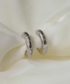 Astrid & Miyu Cosmic Dome Hoops In Silver 8 Astrid & Miyu Cosmic Dome Hoops In Silver